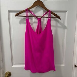 Amanda Uprichard Women’s 100% Silk Racerback Tank Size P/XS Hot Pink EUC Barbie